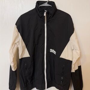Hollister Black Windbreaker with White Panels